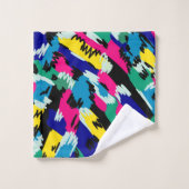 はっきりした抽象芸術アートの原色 バスタオルセット (ウォッシュタオル)