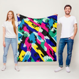 はっきりした抽象芸術アートの原色 フリースブランケット