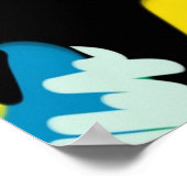 はっきりした抽象芸術アートの原色 ポスター (角)