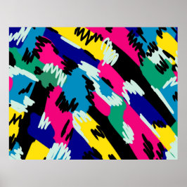 はっきりした抽象芸術アートの原色 ポスター