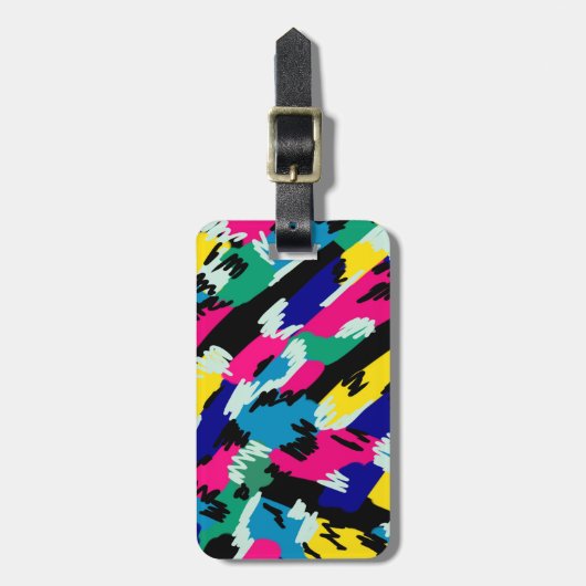 はっきりした抽象芸術アートの原色 ラゲッジタグ (正面縦)