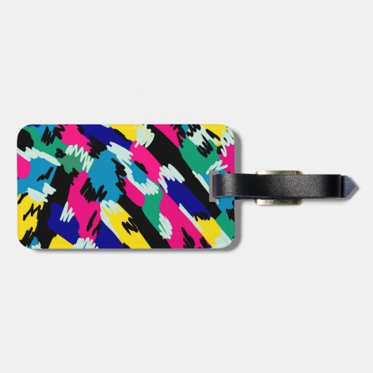 はっきりした抽象芸術アートの原色 ラゲッジタグ (裏面横)