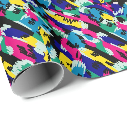 はっきりした抽象芸術アートの原色 ラッピングペーパー (ロールコーナー)