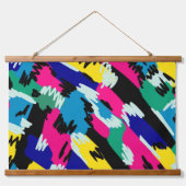 はっきりした抽象芸術アートの原色 吊り下げ型タペストリー (正面)