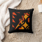 はっきりした抽象芸術アートの茶色、タン、黒 クッション (ブランケット)