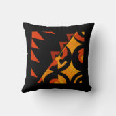 はっきりした抽象芸術アートの茶色、タン、黒 クッション (裏面)