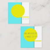 はっきりした抽象芸術アートサークルターコイズグリーンイエロー スクエア名刺 (正面/裏面)