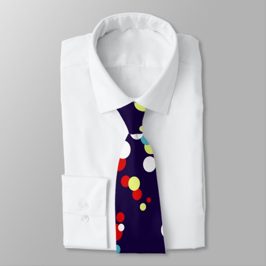 はっきりした抽象芸術アートレッドブルーイエローサークル ネクタイ (タイ)