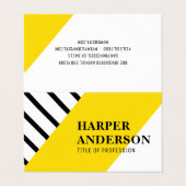 はっきりした抽象芸術イエロー&ブラックストライプ 名刺 (外部フラット)