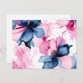 はっきりした抽象芸術インク花びらと水彩効果 ポストカード (正面/裏面)