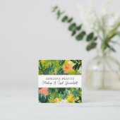 はっきりした抽象芸術カラフルフローラメイクアップアーティスト スクエア名刺 (スタンド正面)