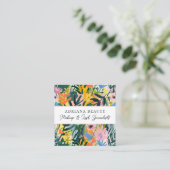 はっきりした抽象芸術カラフルフローラメイクアップアーティスト スクエア名刺 (スタンド正面)