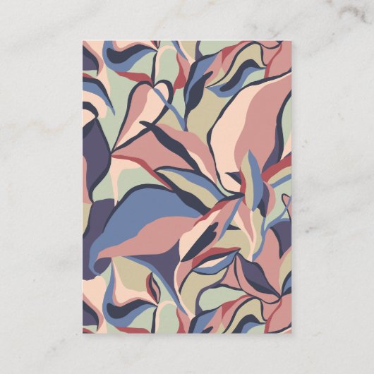 はっきりした抽象芸術カラフルフローラQRコード結婚式RSVP エンクロージャーカード (裏面)