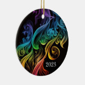 はっきりした抽象芸術カラフルレインボー煙エレガント セラミックオーナメント (右)