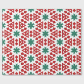 はっきりした抽象芸術クリスマスツリーとリース ラッピングペーパー (フラット)