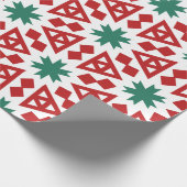 はっきりした抽象芸術クリスマスツリーとリース ラッピングペーパー (角)