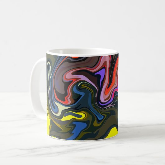 はっきりした抽象芸術スワ自然ー鮮やかル コーヒーマグカップ (正面左)