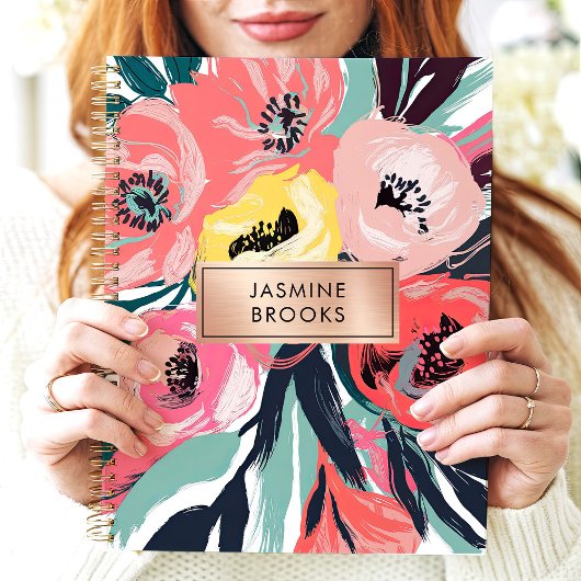 はっきりした抽象芸術フローラ名前をカスタムする プランナー手帳