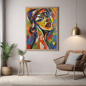 はっきりした抽象芸術ポートレート – 表現主義アート ポスター