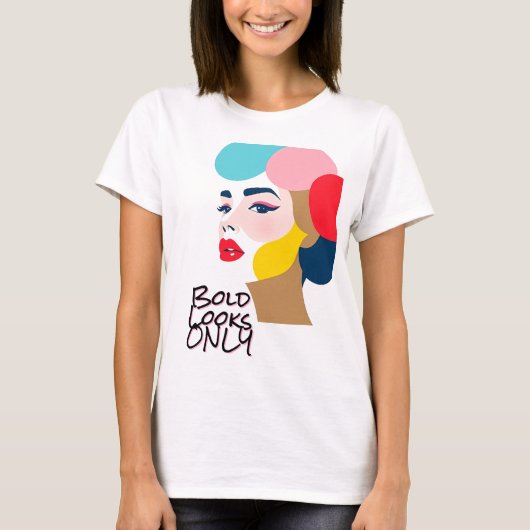 はっきりした抽象芸術ポートレート Tシャツ (正面)