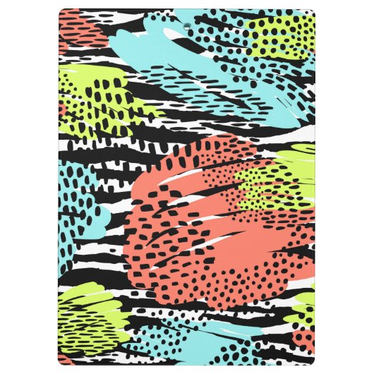 はっきりした抽象芸術動物パターン クリップボード (裏面)