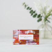 はっきりした抽象芸術名刺カスタマイズ赤オレンジ 名刺 (スタンド正面)