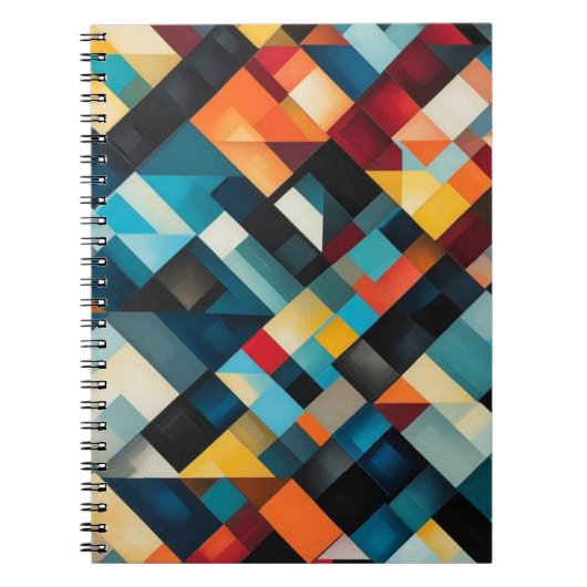 はっきりした抽象芸術幾何学模様 ノートブック (正面)
