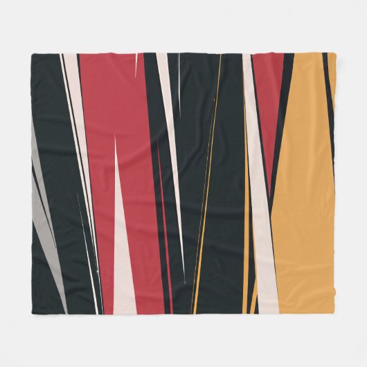 はっきりした抽象芸術幾何学模様 フリースブランケット (正面(横))