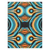 はっきりした抽象芸術波形の花Azure Cobalt Cascade テーブルクロス (正面)