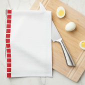 はっきりした抽象芸術白黒と赤パターン キッチンタオル (四つ折り)