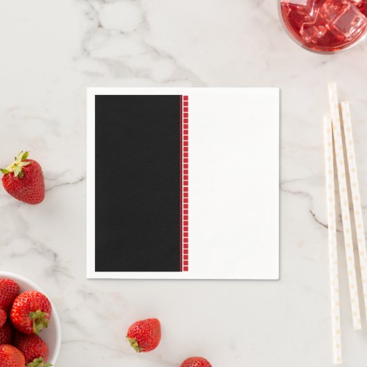 はっきりした抽象芸術白黒と赤パターン スタンダードカクテルナプキン (インサイチュ)