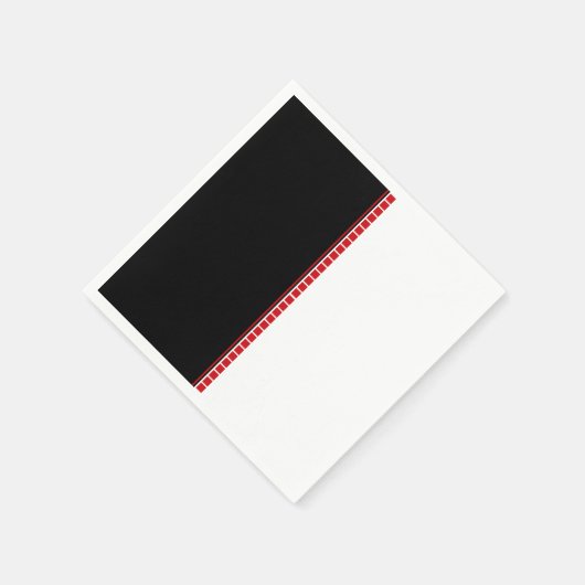 はっきりした抽象芸術白黒と赤パターン スタンダードカクテルナプキン (角)