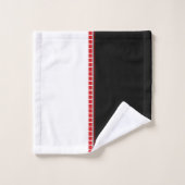 はっきりした抽象芸術白黒と赤パターン バスタオルセット (ウォッシュタオル)