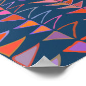 はっきりした抽象芸術絵を描ジオメトリ三角形(青) ポスター (角)