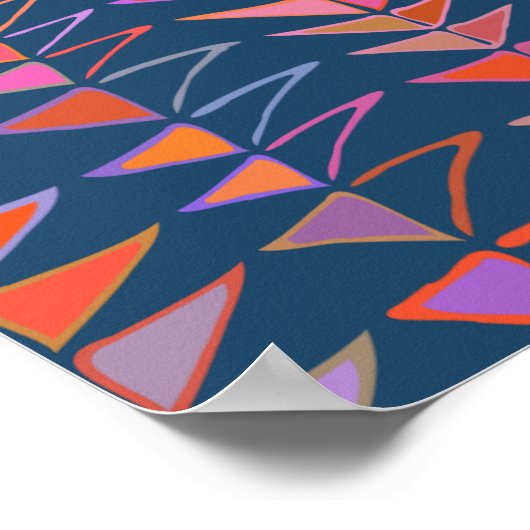 はっきりした抽象芸術絵を描ジオメトリ三角形(青) ポスター (角)