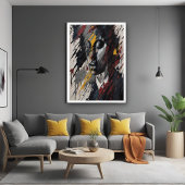 はっきりした抽象芸術表現主義ポートレートアモダンート ポスター