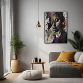 はっきりした抽象芸術表現主義ポートレートアモダンート ポスター