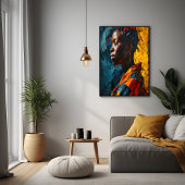 はっきりした抽象芸術鮮やかポートレート ポスター