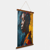 はっきりした抽象芸術鮮やかポートレート 吊り下げ型タペストリー (傾斜あり)