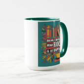 はっきりした抽象芸術「コーヒーを飲む読の本」 マグカップ (正面右)