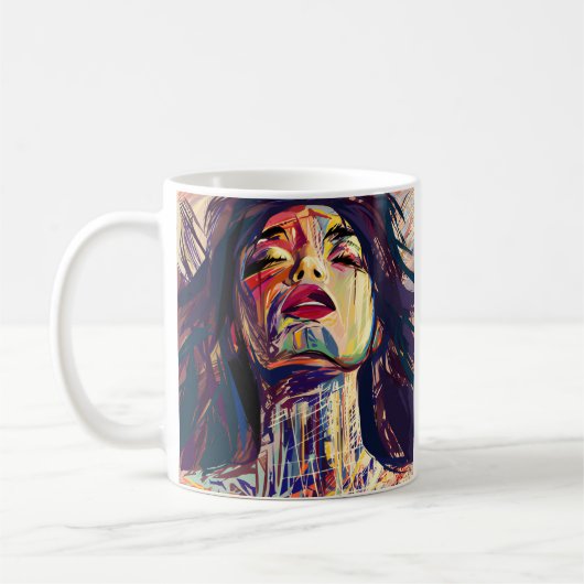 はっきりした抽象芸術 コーヒーマグカップ (左)