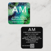 *～*はっきりした抽象芸術・ロゴアートグリッターQR スクエア名刺 (正面/裏面)