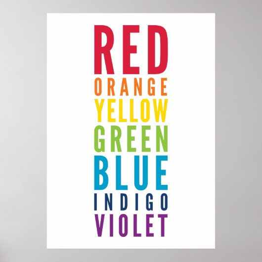 はっきりした教育教室のレインボーカラーアートチャート ポスター (正面)