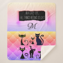 はっきりした数々のモダンレトロ猫好き シェルパブランケット