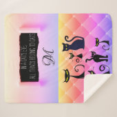 はっきりした数々のモダンレトロ猫好き シェルパブランケット (正面(横))