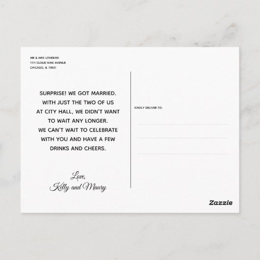 はっきりした文字のみ夫と妻のエロペメント結婚ズ ポストカード (裏面)