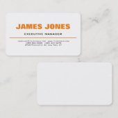 はっきりした文字オレンジホワイトスタイリッシュプロフェッショナル 名刺 (正面/裏面)