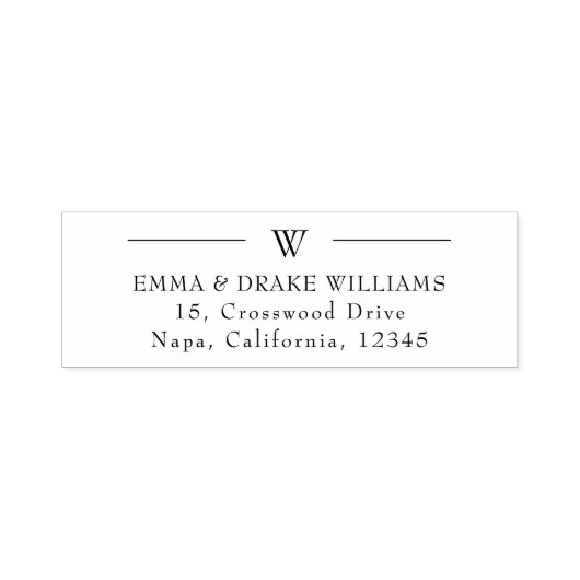 はっきりした文字カスタムモノグラムの差出人住所 セルフインキングスタンプ (デザイン)