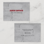 はっきりした文字グレーウォールユニークモダンプロフェッショナル 名刺 (正面/裏面)