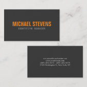 はっきりした文字グレーオレンジスタイリッシュプロフェッショナル 名刺 (正面/裏面)